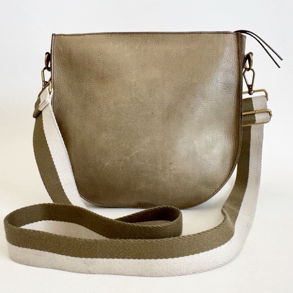 Madewell Transport Saddle Bag Crossbody Green Leather Classic Minimalist Casual - Picture 1 of 14